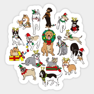 Happy Dogs Christimas Sticker